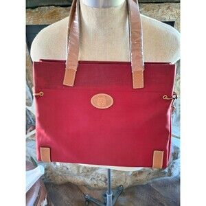 Dooney & Bourke Vintage Authentic Monogrammed Canvas Shoulder‎ Bag  RED  NEW VTG